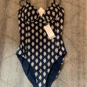 Tory Burch Navy One-Piece Swimsuit